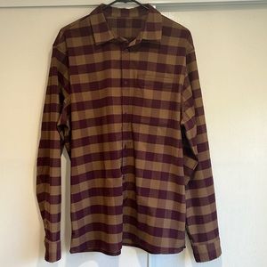 Lululemon Masons Peak Flannel Button Up Shirt Plaid Long Sleeve Mens Size Medium
